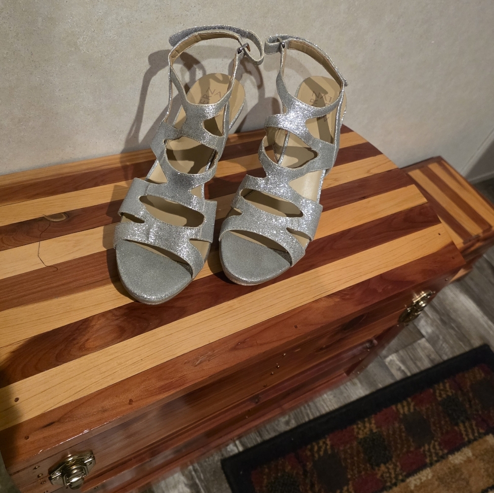 Silver Strappy Women's Sandals